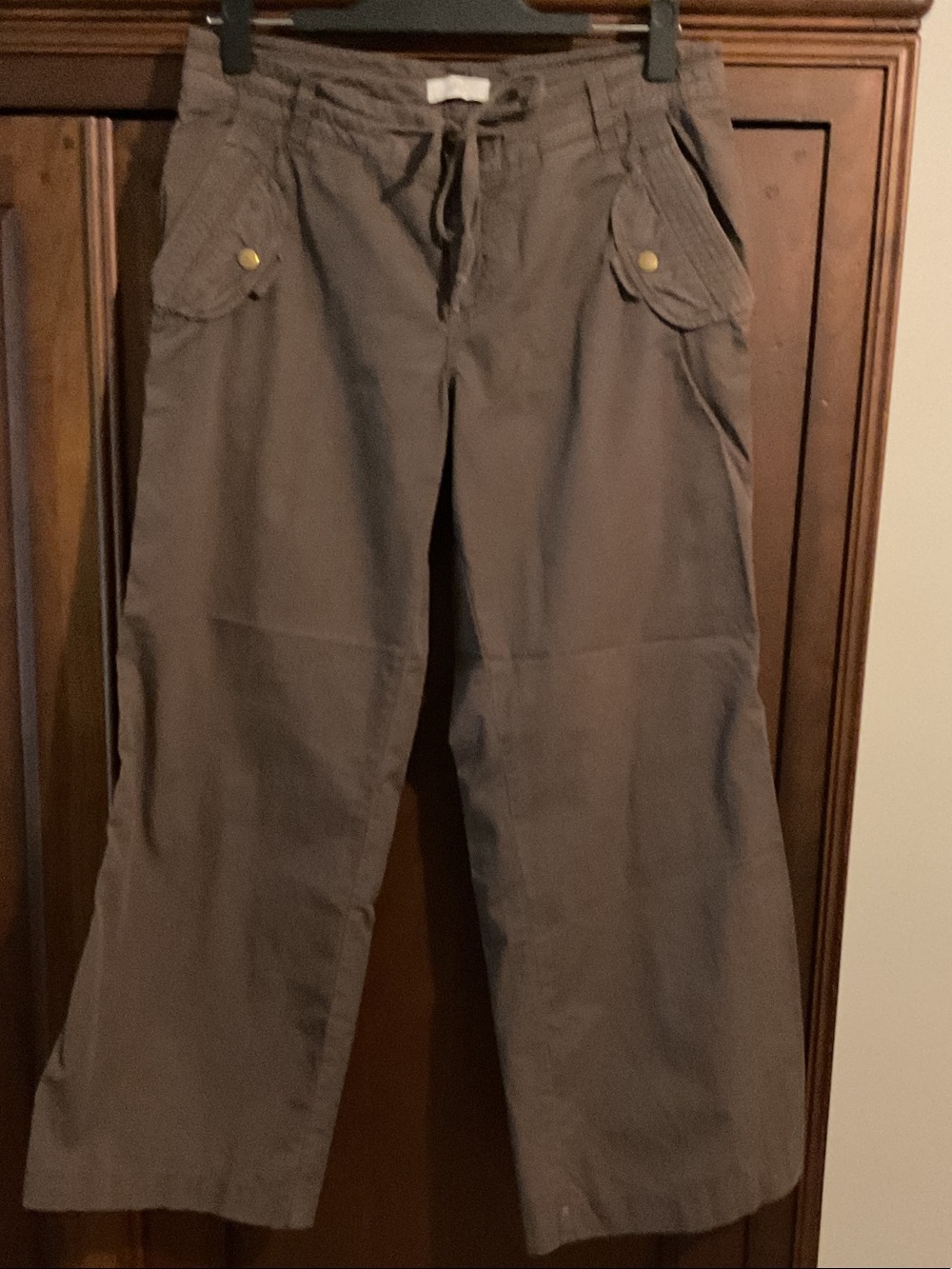 Joie Olive Drawstring Wide-Leg Utility Pants
